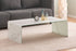 TUS-5601 Glass Coffee Table, White Marble Finish, 44" long