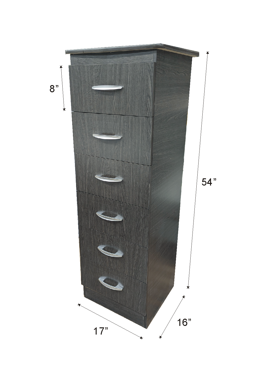 STR "Tall Boy" 6 Drawer Narrow Chest - Available in various Colours & Sizes