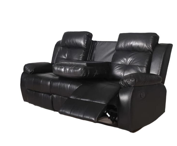 "VINCENT BLACK" Reclining Sofa Set, OR Individual Components, Black, Faux Leather