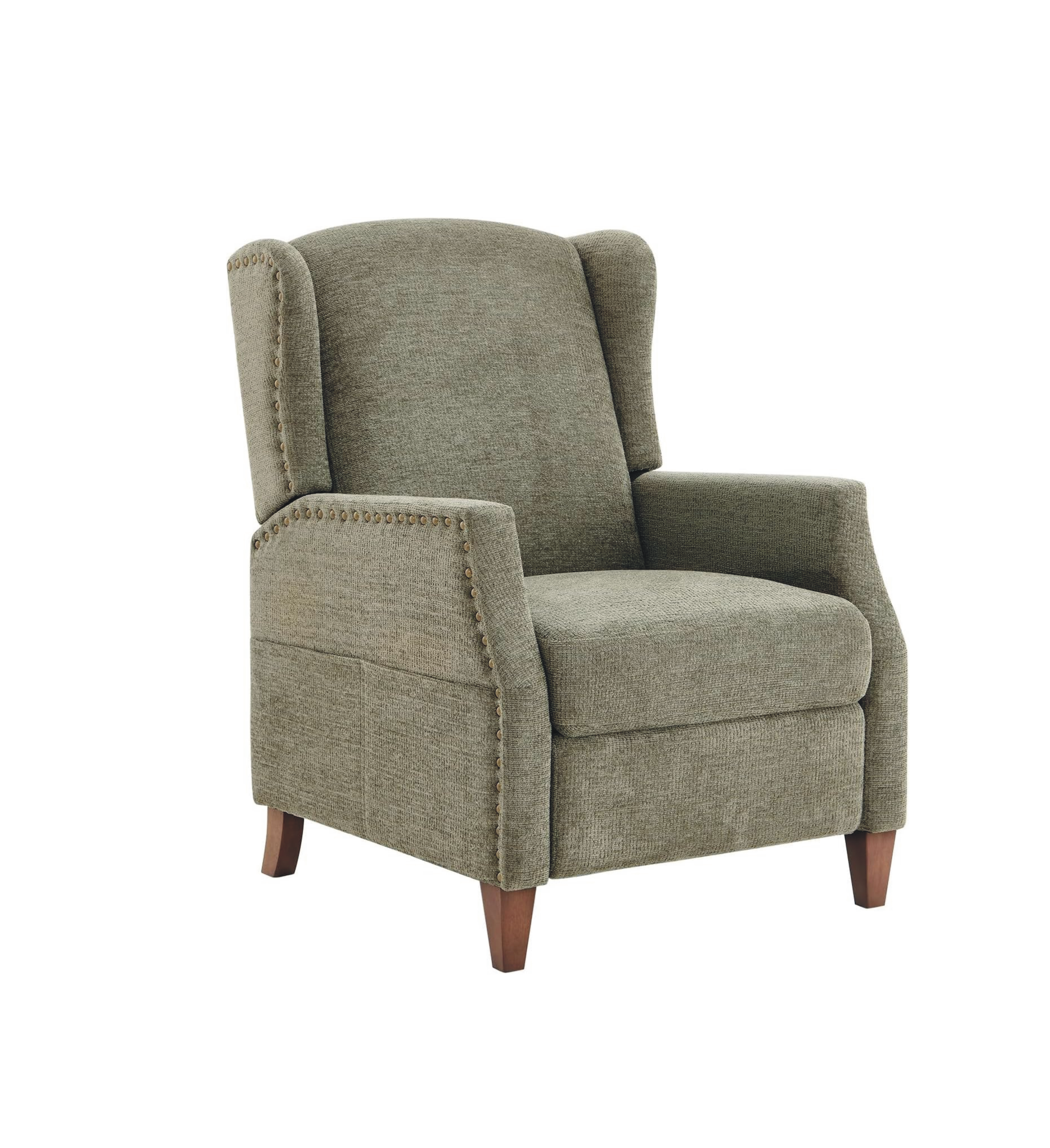 JL-0527 Wingback Recliner, Green, Fabric, Storage Pocket