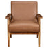 Accent Chair - Brown Faux Leather with Solid Wood Frame