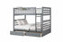 B-115 Bunk Bed, Grey, Double / Double, Wood, 2 Pullout Storage Drawers
