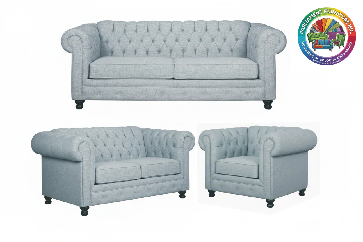 Badged - REL "RIO" Sofa Set, 3Pc, Many Colour and Fabric Choices, Canadian Made