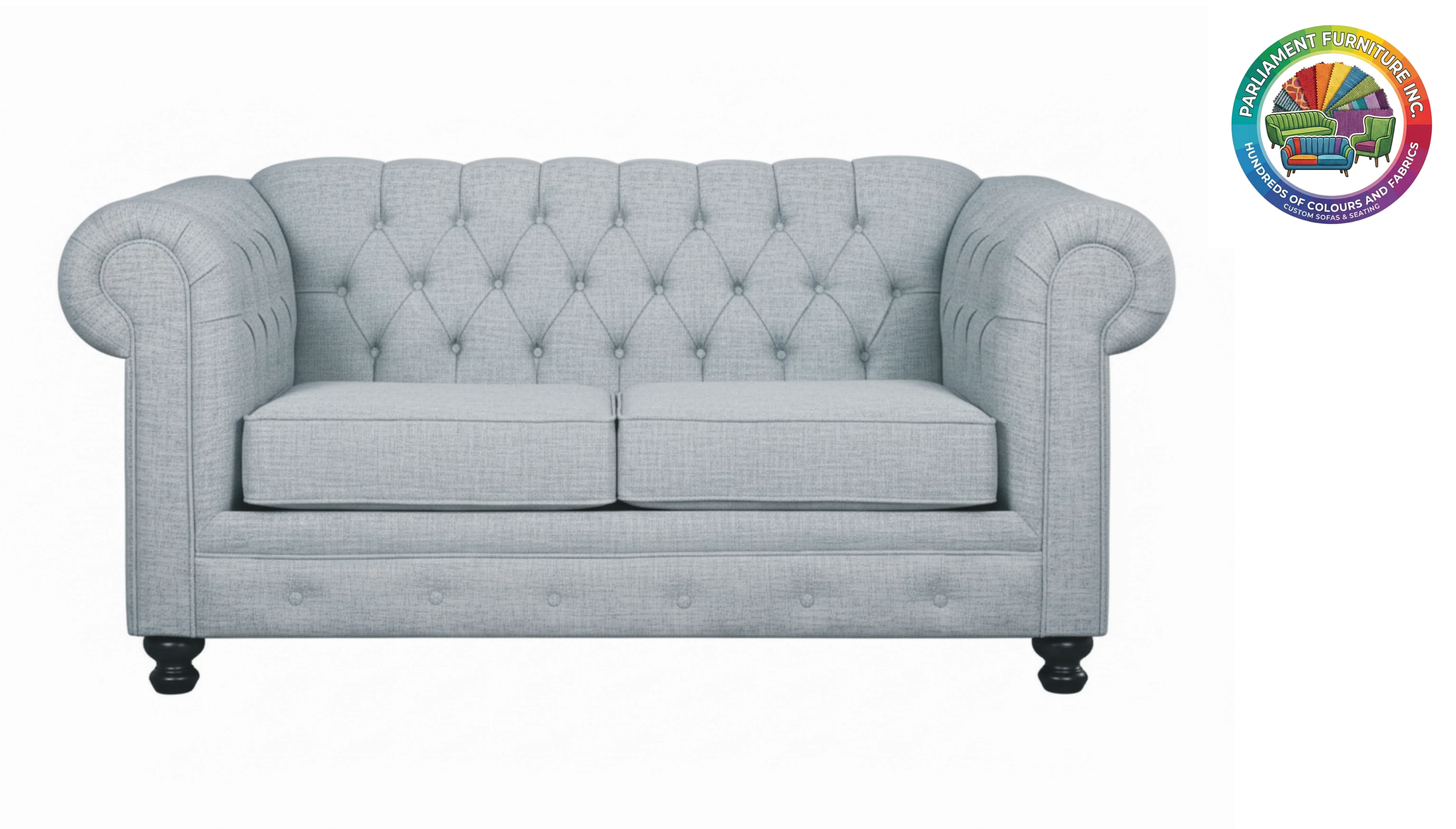 Badged - REL "RIO" Loveseat, Many Colour and Fabric Choices, Canadian Made