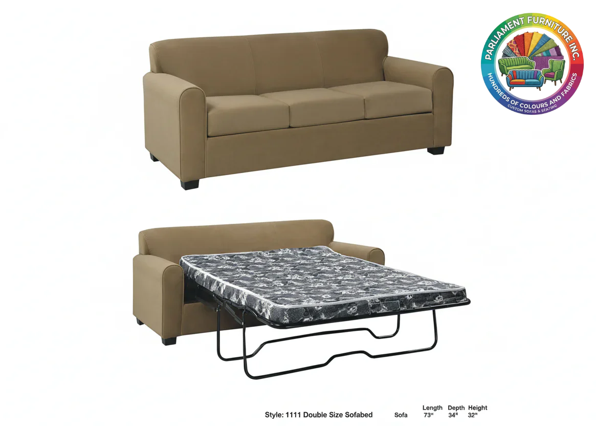Badged - REL 1111 Sofa Bed, 73" Wide, Various Colours and Fabrics, Fold-out Bed, Canadian Made