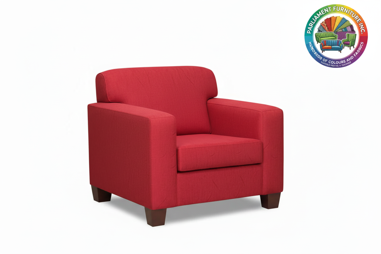 Badged - REL 1515 Armchair, Regular Back, Many Fabrics and Colours Available, Canadian Made
