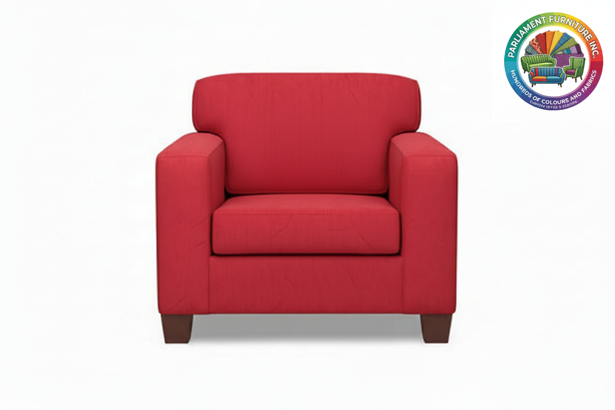 Badged - REL 1515 Armchair, Regular Back, Many Fabrics and Colours Available, Canadian Made