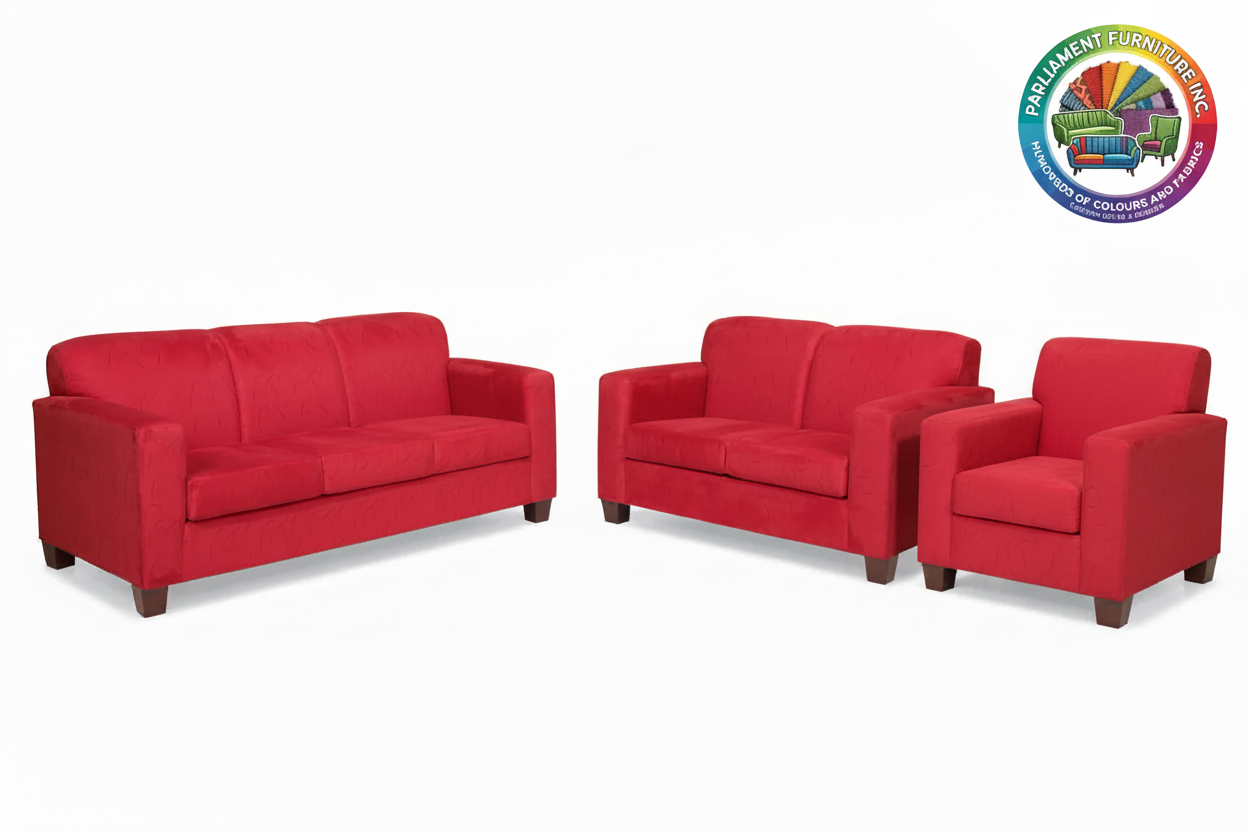 Badged - REL 1515 Sofa Set, Regular Back, 3Pc, Many Fabrics and Colours Available, Canadian Made