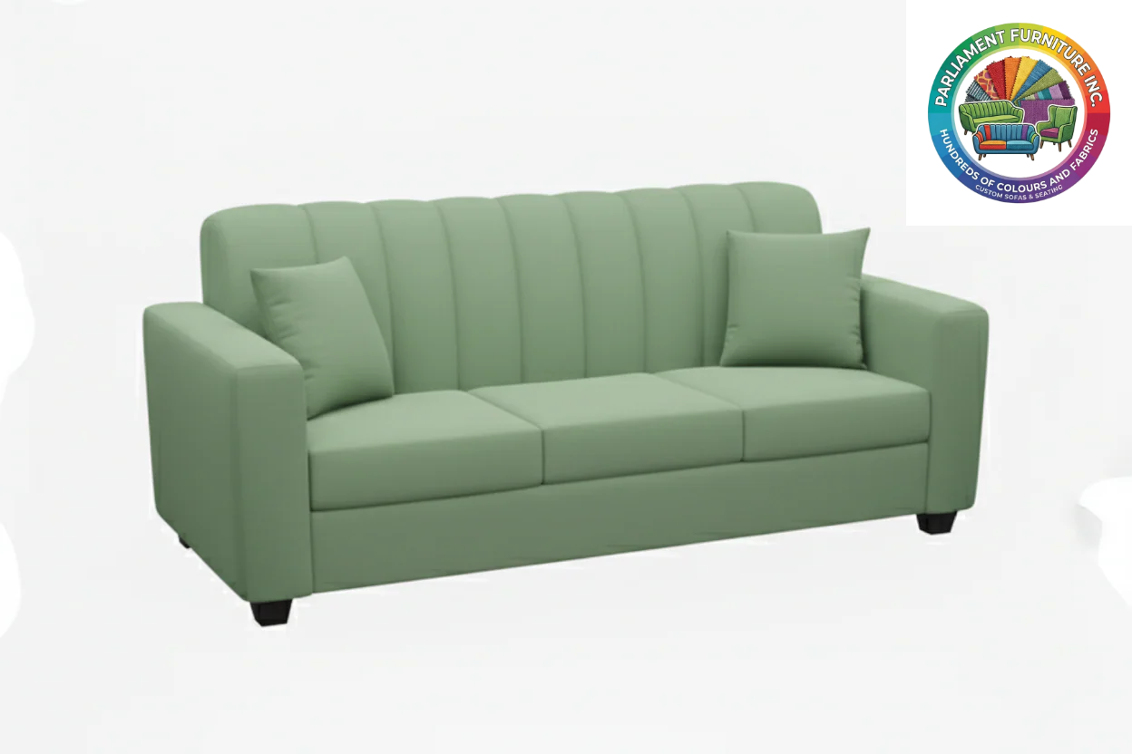 Badged - REL 1515 Sofa, Channel Back , 77" Wide, Many Fabrics and Colours Available, Canadian Made
