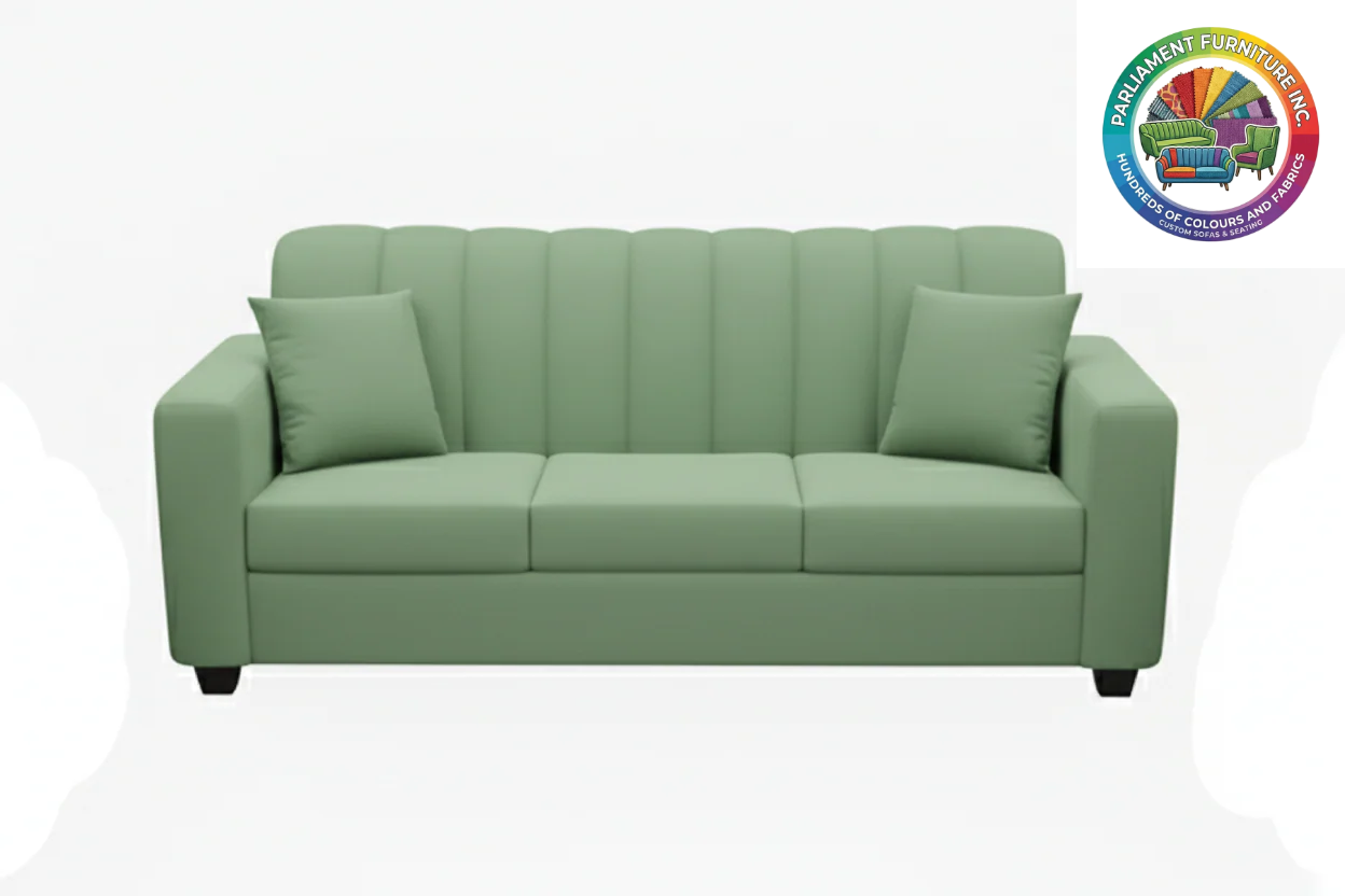 Badged - REL 1515 Sofa, Channel Back , 77" Wide, Many Fabrics and Colours Available, Canadian Made