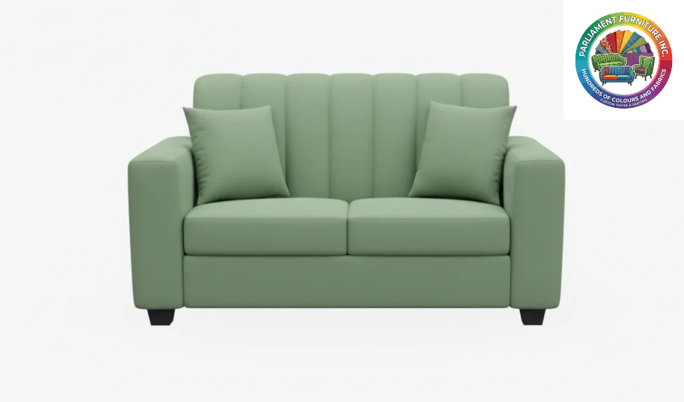Badged - REL 1515 Loveseat, Channel Back, Many Fabrics and Colours Available, Canadian Made