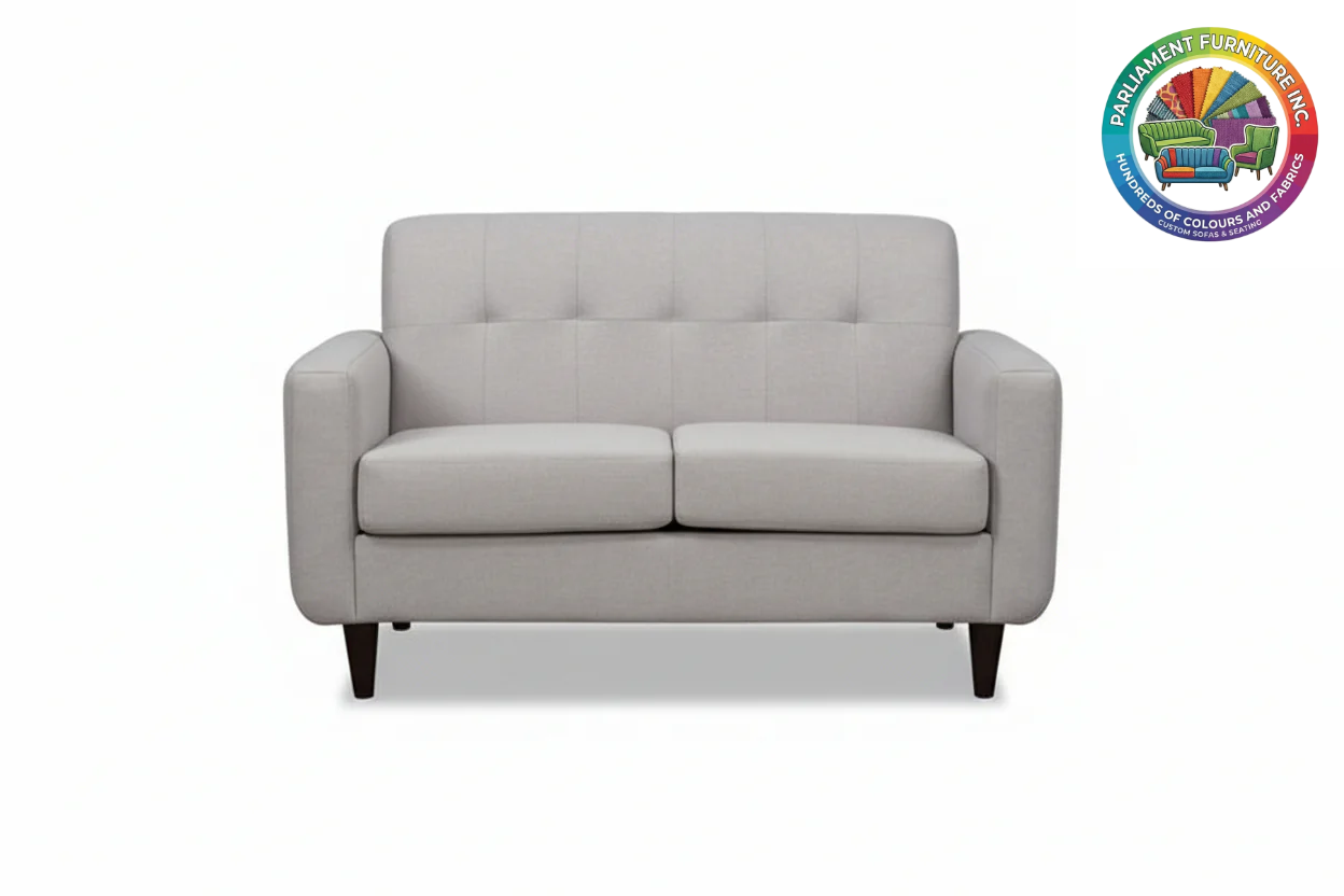 Badged - REL "NAOMI" Loveseat, Many Fabrics and Colours Available, Canadian Made