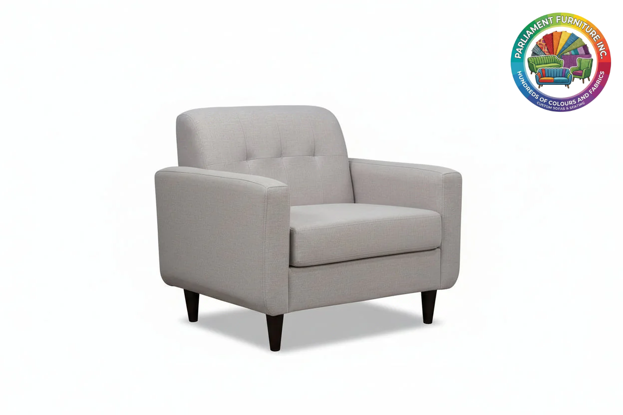 Badged - REL "NAOMI" Armchair, Many Fabrics and Colours Available, Canadian Made