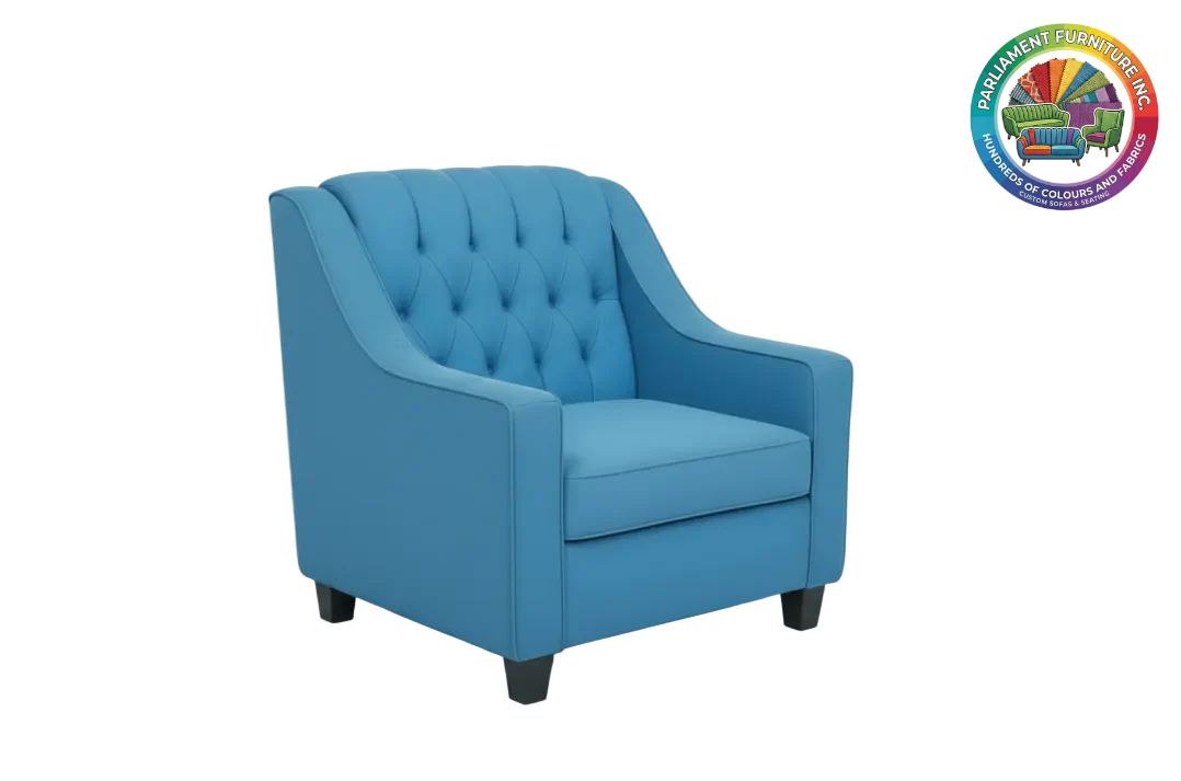 Badged - REL 1650 Armchair, Deep Button Tufting, Many Fabric & Colour Choices, Canadian Made