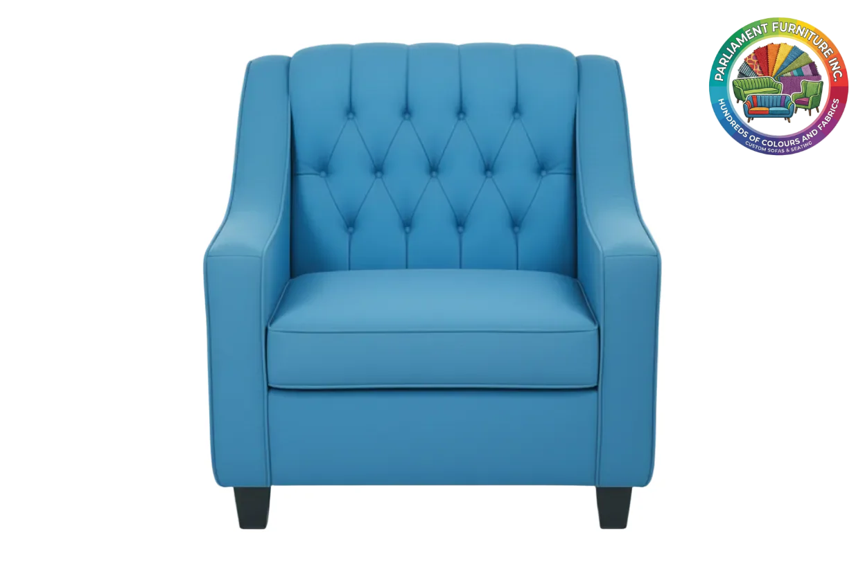 Badged - REL 1650 Armchair, Deep Button Tufting, Many Fabric & Colour Choices, Canadian Made