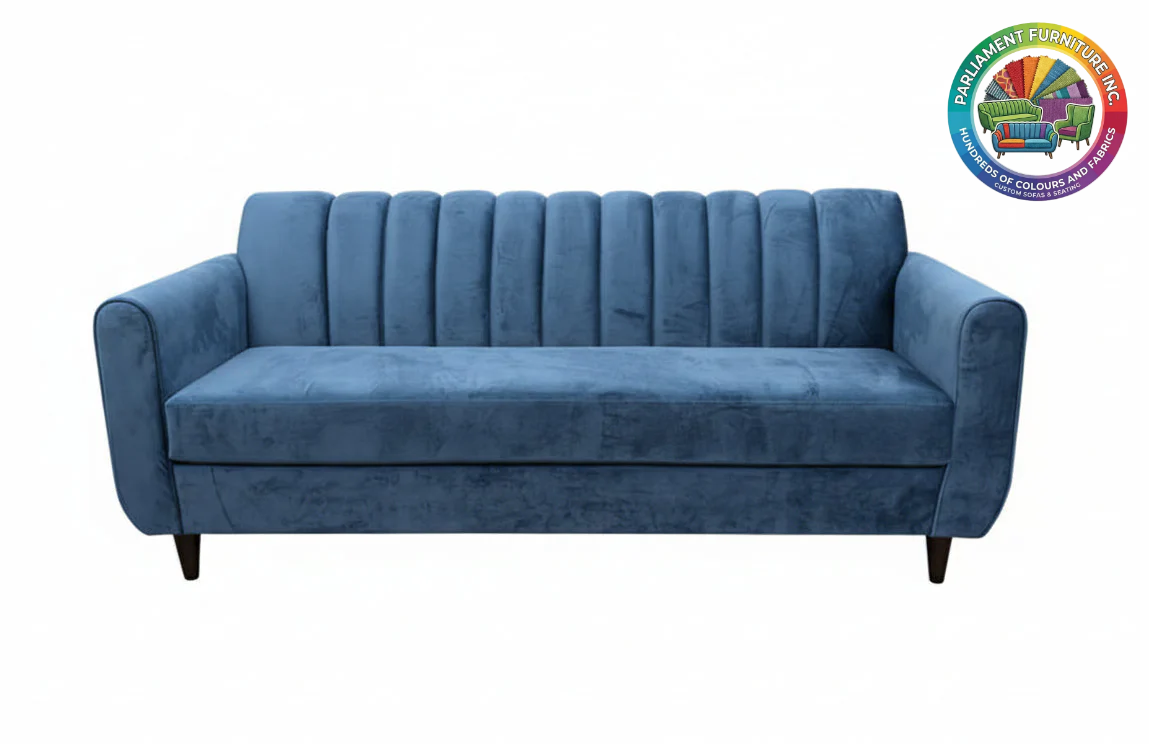 Badged - REL "Molly" Sofa, Many Fabric and Colour Choices, Vertical Tufted Back, Single Bench Seat