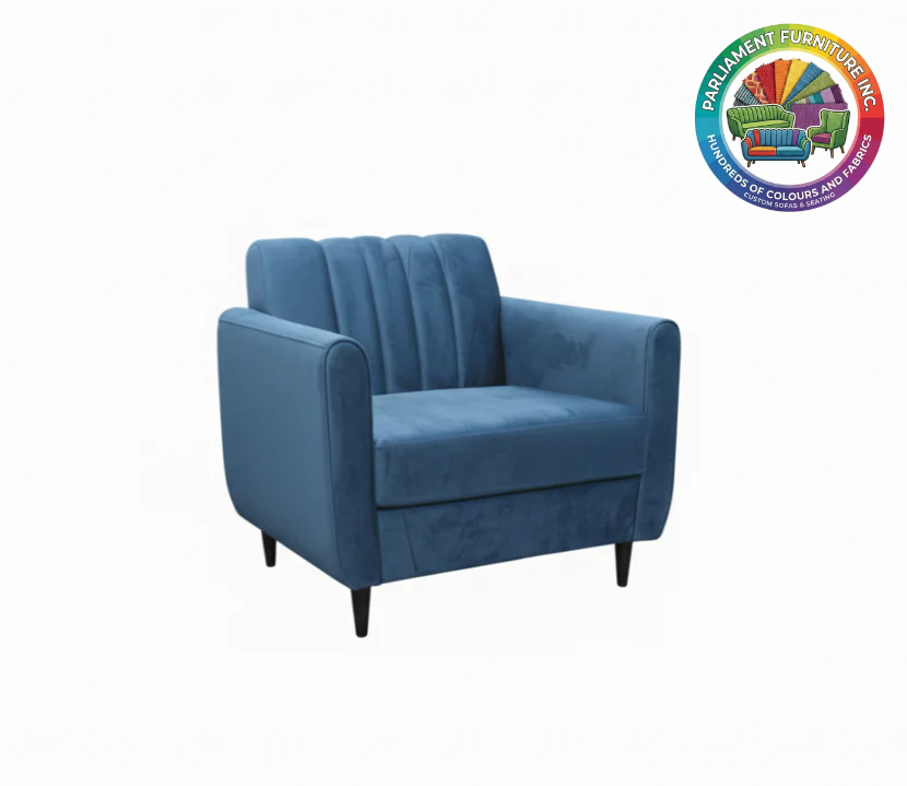 Badged - REL "Molly" Armchair, Many Fabric and Colour Choices, Vertical Tufted Back, Single Bench Seat