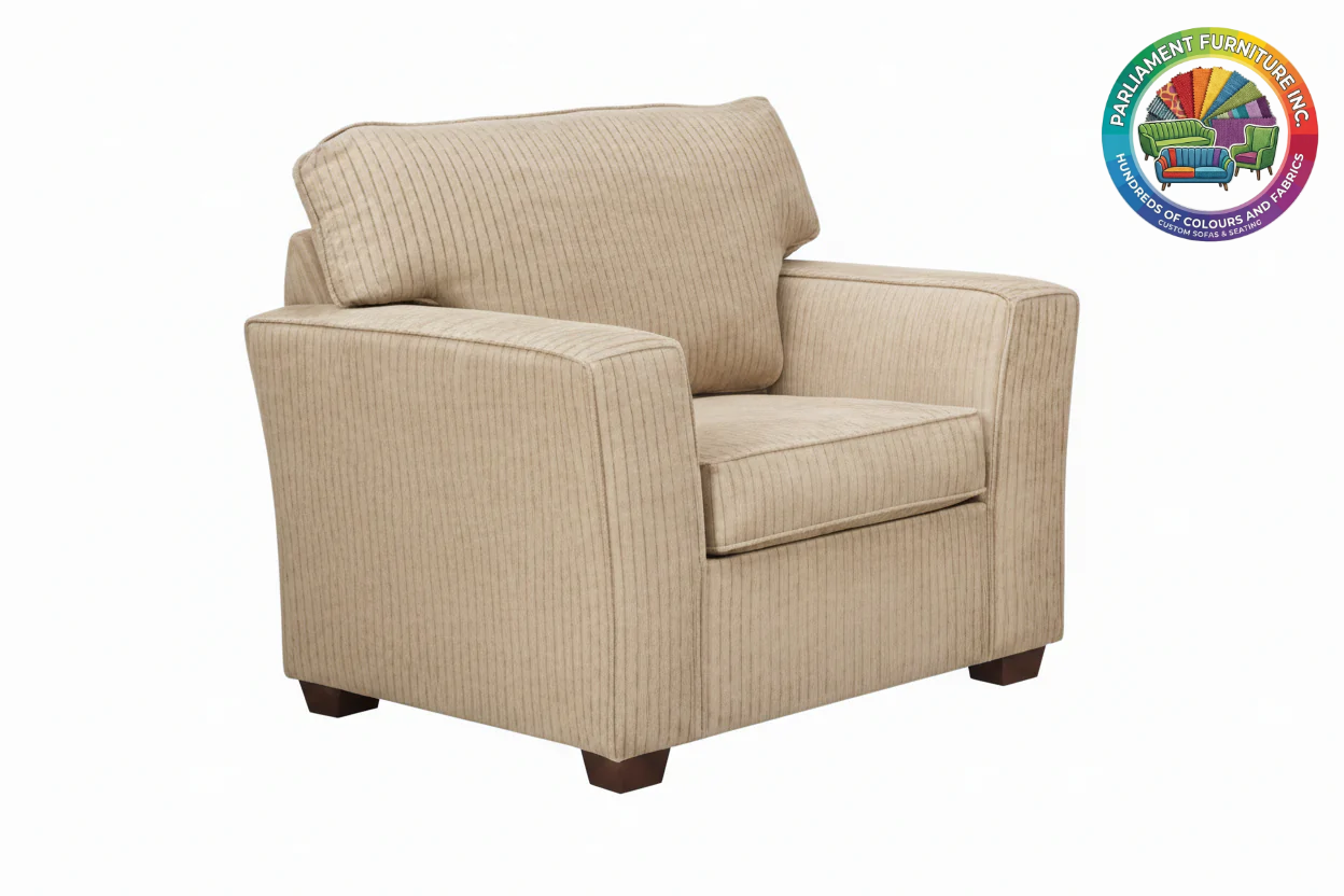 Badged - REL 607 Armchair, Many Fabrics and Colours Available, Canadian Made