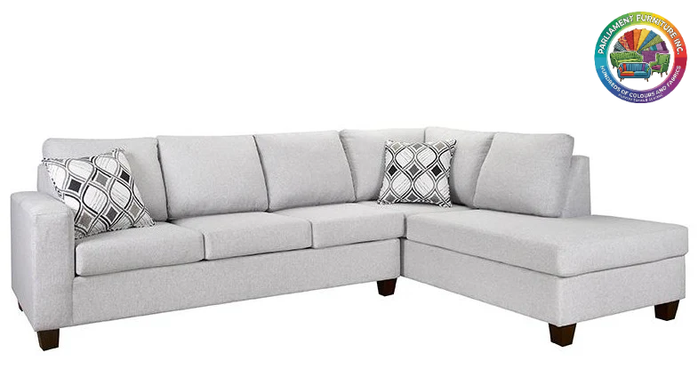 Badged - REL 606 Sectional, Many Colours and Fabrics, 80" (Small) or 100" (Large) Wide, Reversible Chaise, Canadian Made