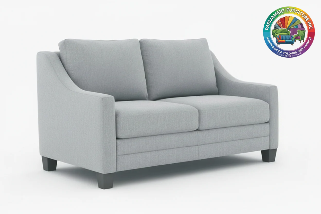 Badged - REL "COURTNEY" Loveseat, Many Fabric & Colour Choices, Canadian Made