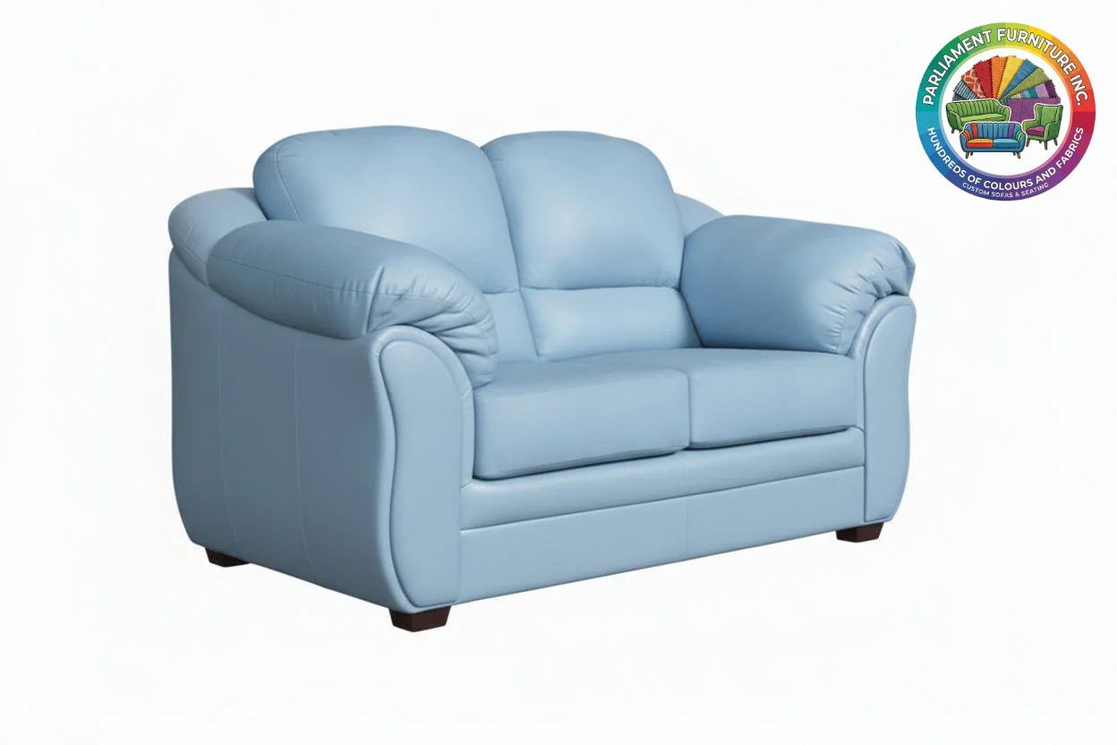 Badged - REL 2007 Loveseat, Many Colour and Fabric Choices, Canadian Made, Puffy Arms