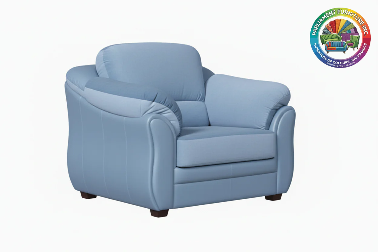 Badged - REL 2007 Armchair, Many Colour and Fabric Choices, Canadian Made, Puffy Arms