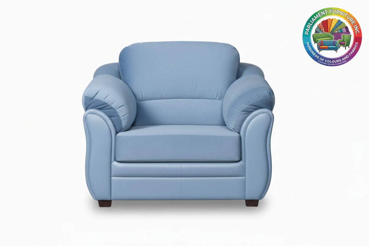 Badged - REL 2007 Armchair, Many Colour and Fabric Choices, Canadian Made, Puffy Arms