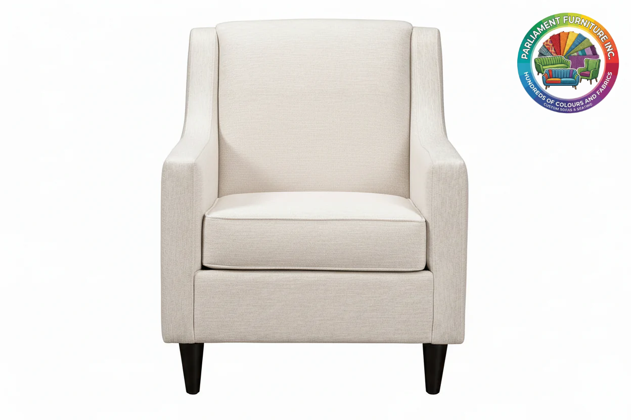 Badged - REL "MAYA" Armchair, Many Fabric and Colour Choices, Canadian Made