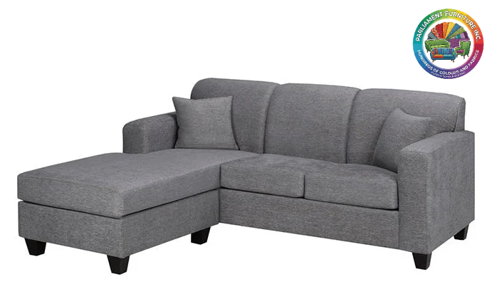 Badged - REL 350 Sectional Sofa, 77" Wide, Many Colours and Fabrics, Reversible Chaise, Canadian Made