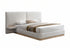 IF-5927 Bed, Tall Panel Headboard, Floating Night Stands, Ivory Fabric