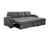 IF-9050 | IF-9051 Sectional Sofa, 99" Wide, Pullout Bed, Grey, Fabric, Reversible Chaise, Lift-Top Storage