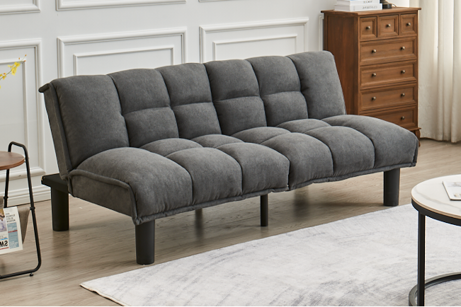 IF-8060 Click Klack, 71" Wide, Grey, Fabric, Split Back