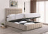 IF-5786 Lift Bed, Warm Ivory Fabric, Enclosed Storage, Modern Channel-Tufted Headboard and Frame
