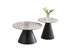 IF-2201 Coffee Table Set, 2Pc, Nested, Sintered Stone Grey Armani Marble Top, Black Steel Base