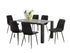 T-1449 | C-1710 - 5Pc or 7Pc Dining Set, 59" Glass Table, Black Chairs