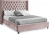 IF-5895 Bed, Pink, Velvet, Nailhead detail, Tufted Headboard