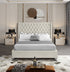 IF-5892 Bed, Cream, Velvet, Deep Tufted Headboard