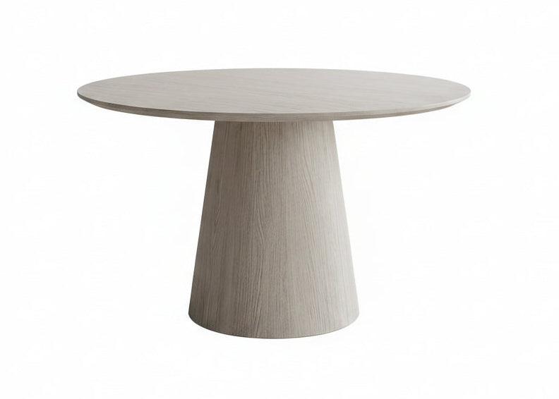 T-1640 Dining Table, Light Travertine Stone Top, 48" Round, Fluted Base