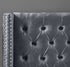 IF-5890 Bed, Grey, Velvet, Tufted Headboard, Chrome Legs, Nailhead Detail