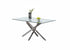 T-1448 | C-1575 Dining Set, 7 Pc, 63" Table + 6 Chairs, Chrome + Glass Table, Chrome + White Chairs