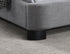 IF-5911 Bed, Natural Wood Frame, Soft Light Grey Fabric