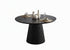 T-1642 | C-1644 Dining Set, 5Pc, Beige Chairs, 48" Black Round Table, Fluted Base