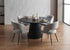 T-1642 | C-1645 Dining Set, 5Pc, Grey Chairs, 48" Black Round Table, Fluted Base