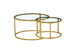 IF-2612 Coffee Tables, 2Pc Set, Nesting, 32" Round, 24" Round, Gold Steel Frames with Tempered Glass Tops