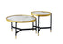 IF-2625 Coffee Table Set, 2Pc, Nested, Sintered Stone Pandora Marble Top, Black and Gold Steel Base