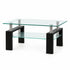 IF-2064 Coffee Table Set, 3Pc, Black Base, Glass Top