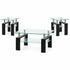 IF-2064 Coffee Table Set, 3Pc, Black Base, Glass Top