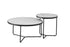 IF-2620 Coffee Table Set, 2Pc, Nested, Sintered Stone White Marble Top, Black Steel Base