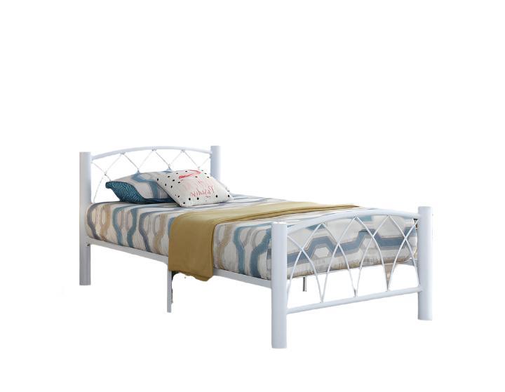 IF-111 Bed, White, Metal Frame, Single