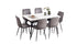 T-1818 | C-1817 Dining Set, Adjustable Table, 55"-75" Sintered Stone White Marble Top, Grey Velvet Chairs